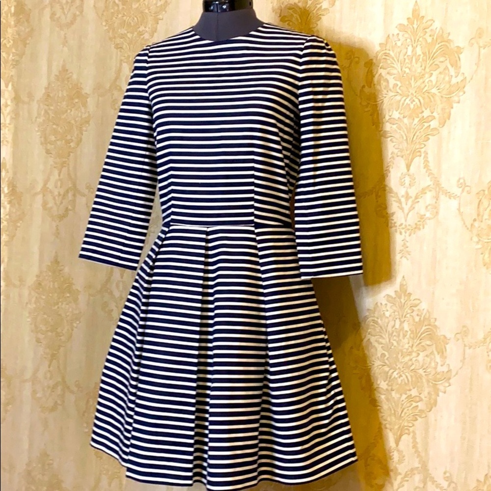 Gap Navy & White Striped A-line Mini Dress